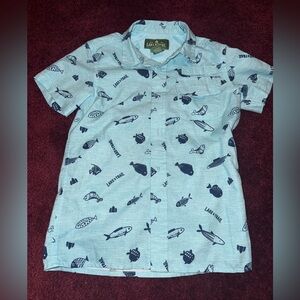 Lake & trail fishing shirt all over print youth boys XS 5